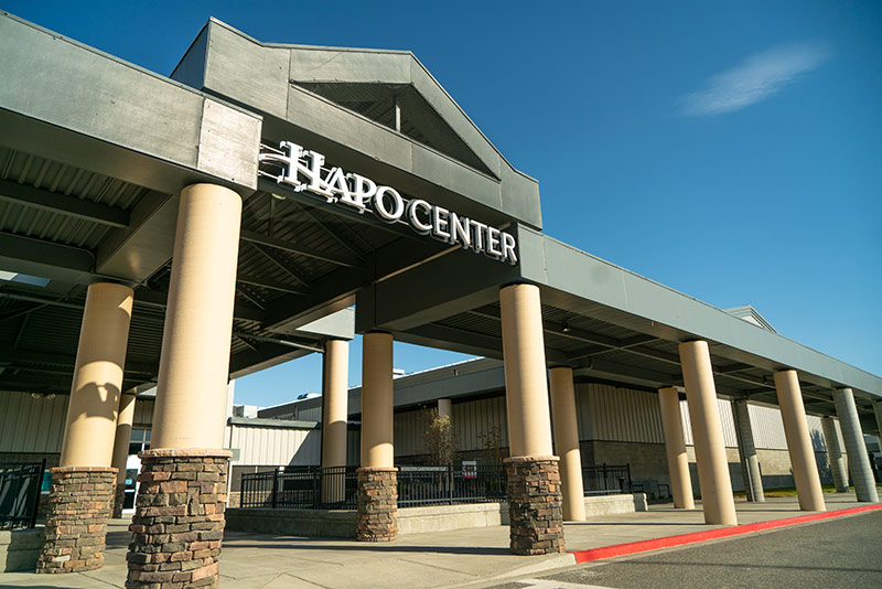 Exterior photo of the HAPO Center
